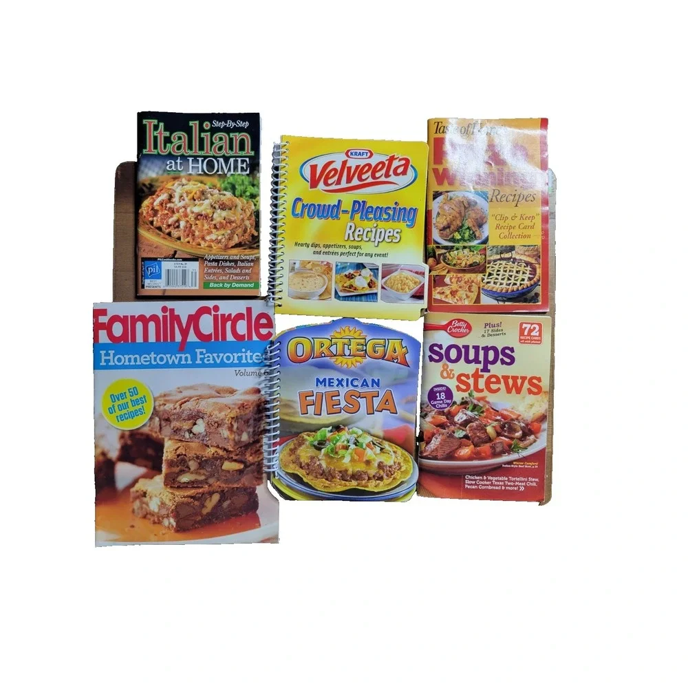 Lot‎ of 6 Food Magazines Recipes Cookbooks Italian Velveeta Mexican Fiesta Soups